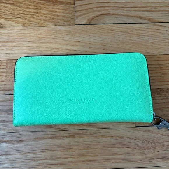 Min & Mon Francis green leather wallet with all over eyes embroidery - Picture 4 of 6